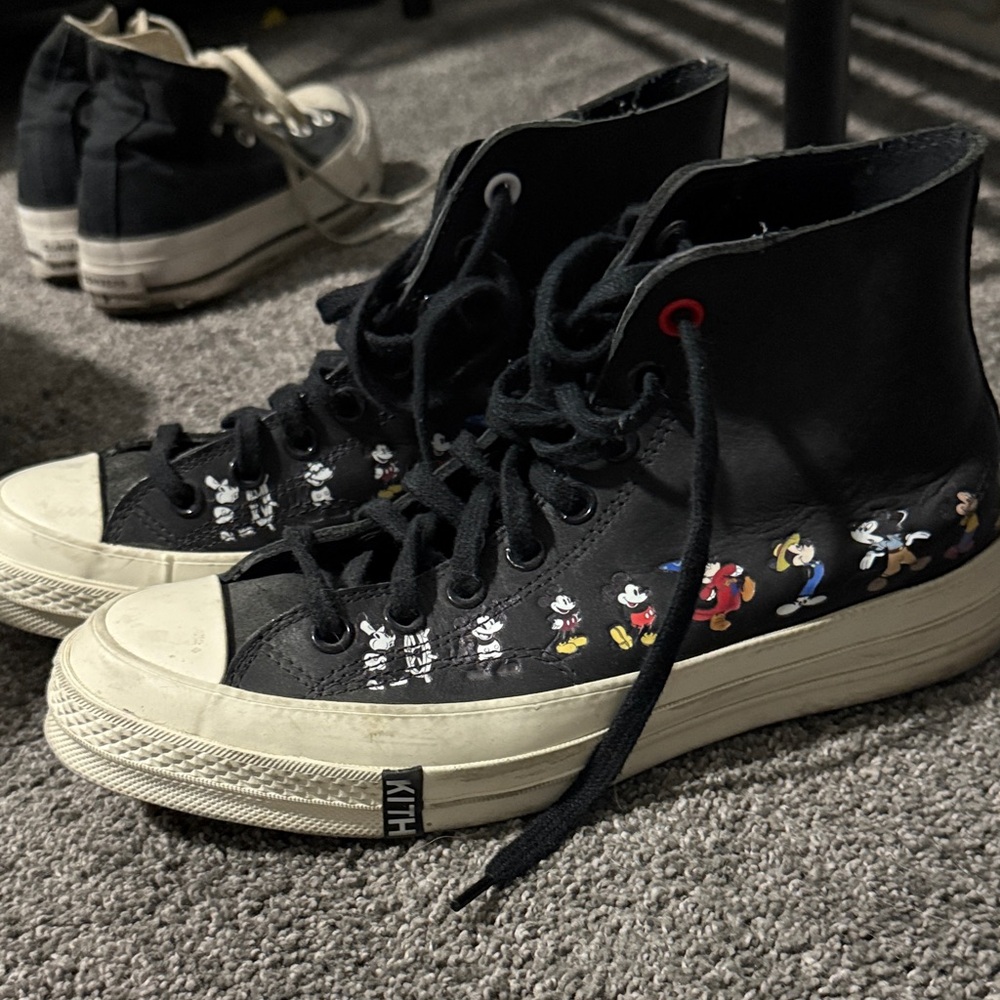Kith Black High-Top Sneakers with Cartoon Design